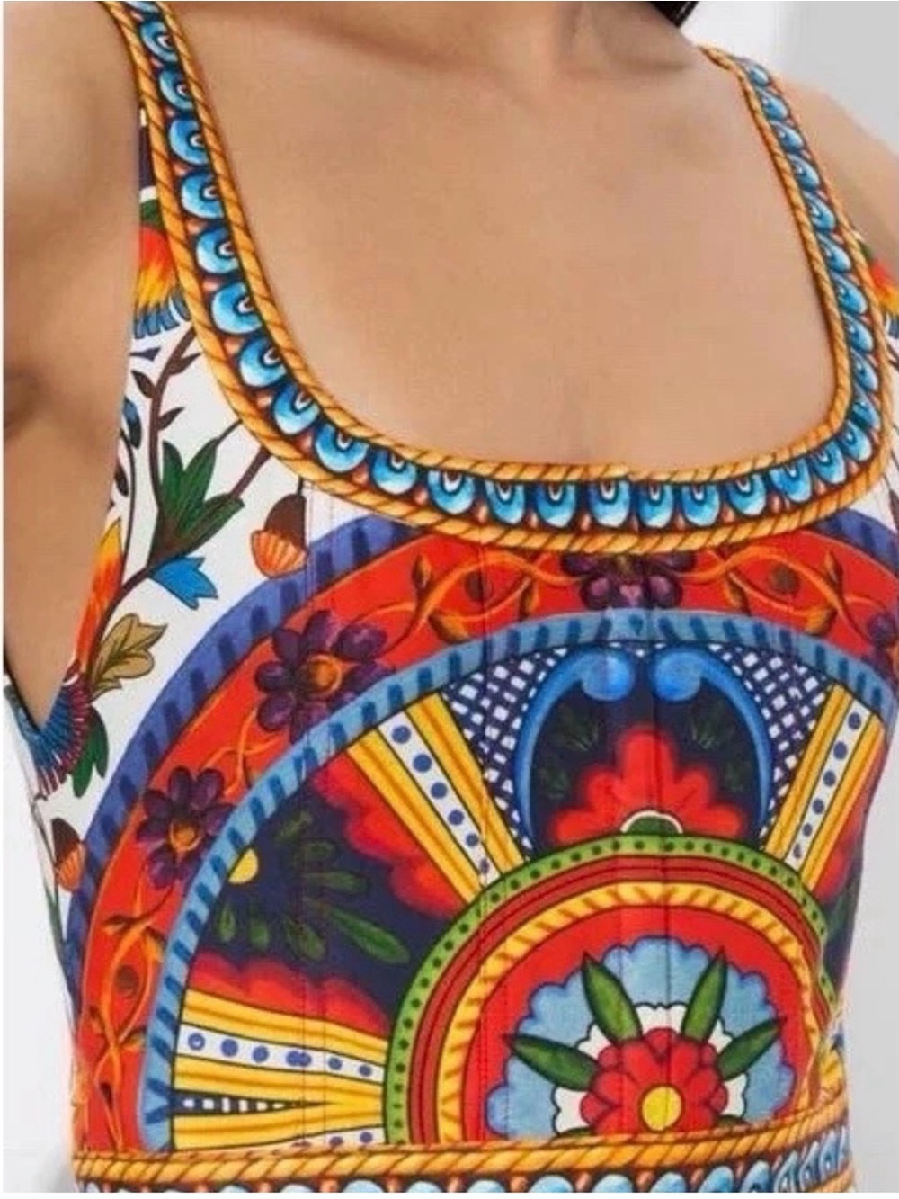 Alice + Olivia Multicolor Mosaic-Print Maxi Dress — Blue, Red, Green, Yellow - Picture 8 of 14